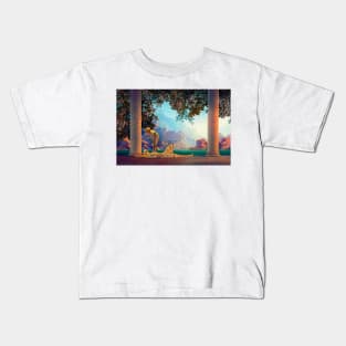 Daybreak Maxfield Parrish Art Print 1922 Mythological Painting Kids T-Shirt